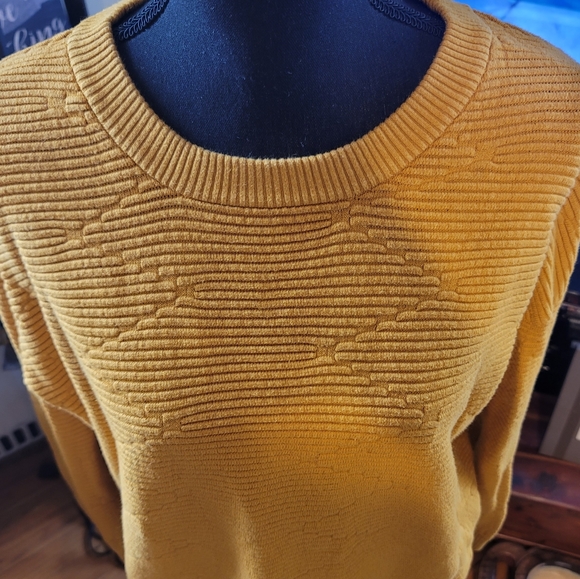 Divided Mustard Color RIbbed Sweater - Picture 8 of 8
